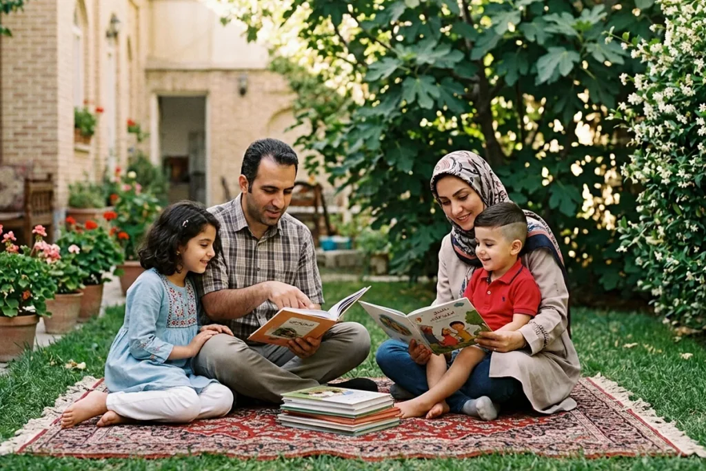 حتی اگر کتابی را همراه کودک نمیخوانید، میتوانید درباره آن با او صحبت کنید.